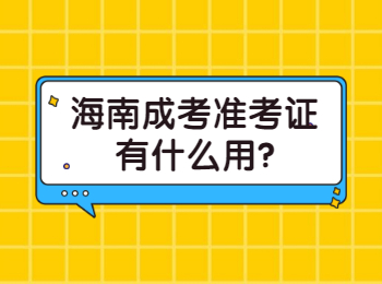 海南成考準考證有什么用