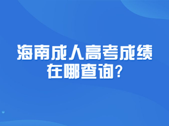 海南成人高考成績在哪查詢?