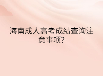 海南成人高考成績(jī)查詢注意事項(xiàng)?