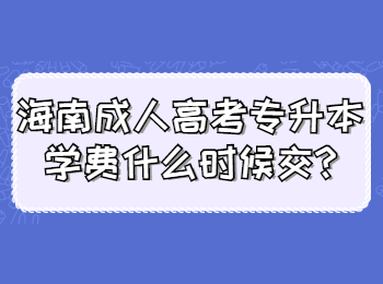 海南成人高考專升本學(xué)費(fèi)什么時候交