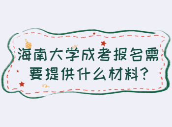 海南大學成考報名需要提供什么材料