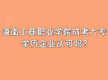 海南工商職業(yè)學(xué)院成考大專學(xué)歷企業(yè)認(rèn)可嗎