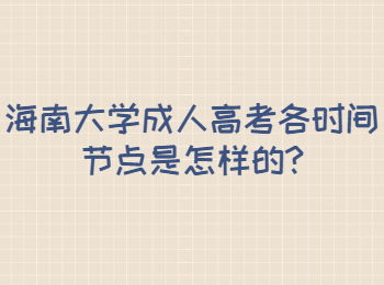 海南大學成人高考各時間節點是怎樣的