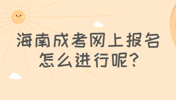 海南成考網上報名怎么進行呢